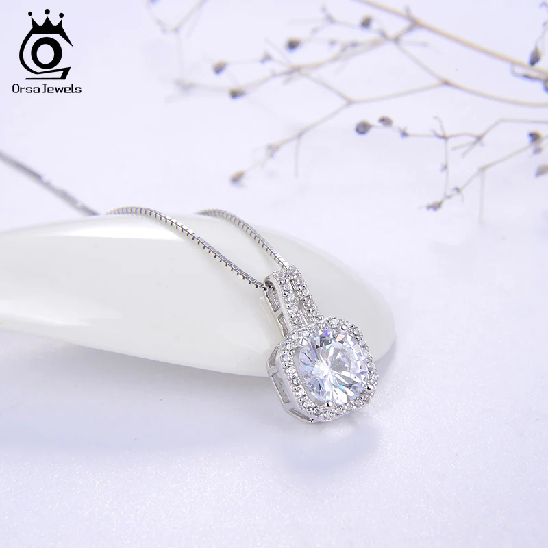 ORSA JEWELS Роскошные серьги подвески ожерелья для женщин 925 стерлингового серебра
