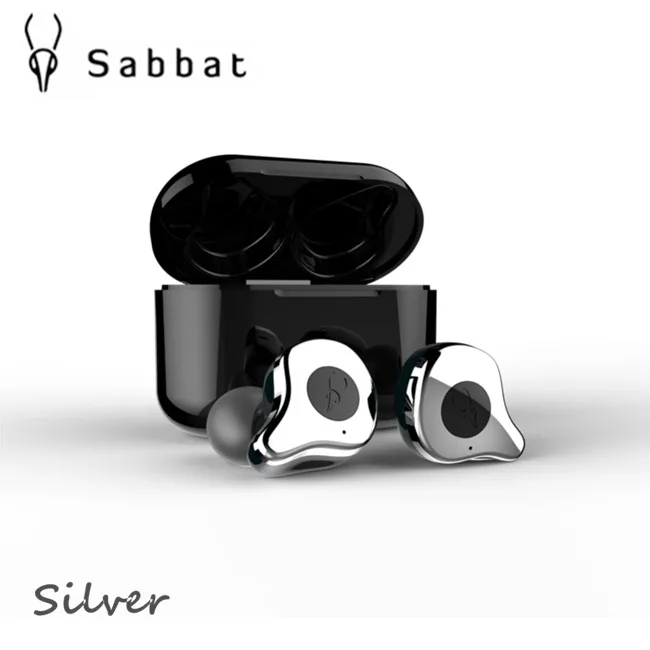 Silver Sabbat E12 настоящие Беспроводные Bluetooth 5,0 наушники HIFI монитор шум в ухо Спортивная гарнитура Беспроводная зарядка O5 X1 E - Цвет: Silver