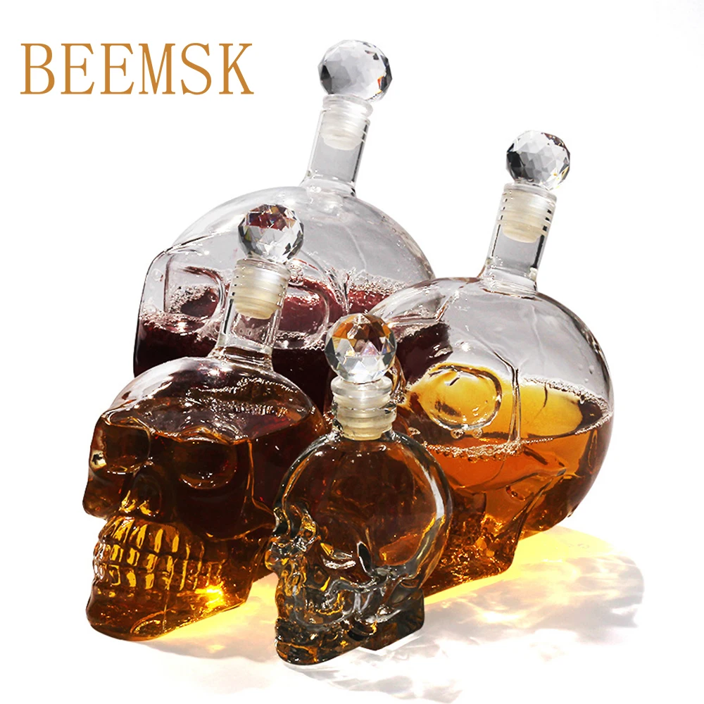 BEEMSK Хрустальная бутылка для водки с черепом 125 мл 350 550 1000 графин стеклянные