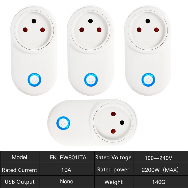 10A-4PCS FrankEver 16A Wifi умная розетка, Israel штепсельная розетка с контролем мощности, работает с Google Home Alexa IFTTT Tuya Smart Life APP - Цвет: 10A-4PCS