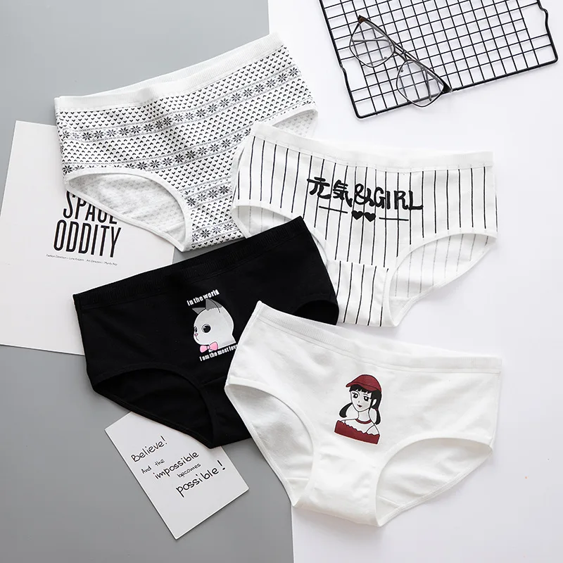 Женские трусики хлопковые трусы для девочек с мультяшным принтом женское