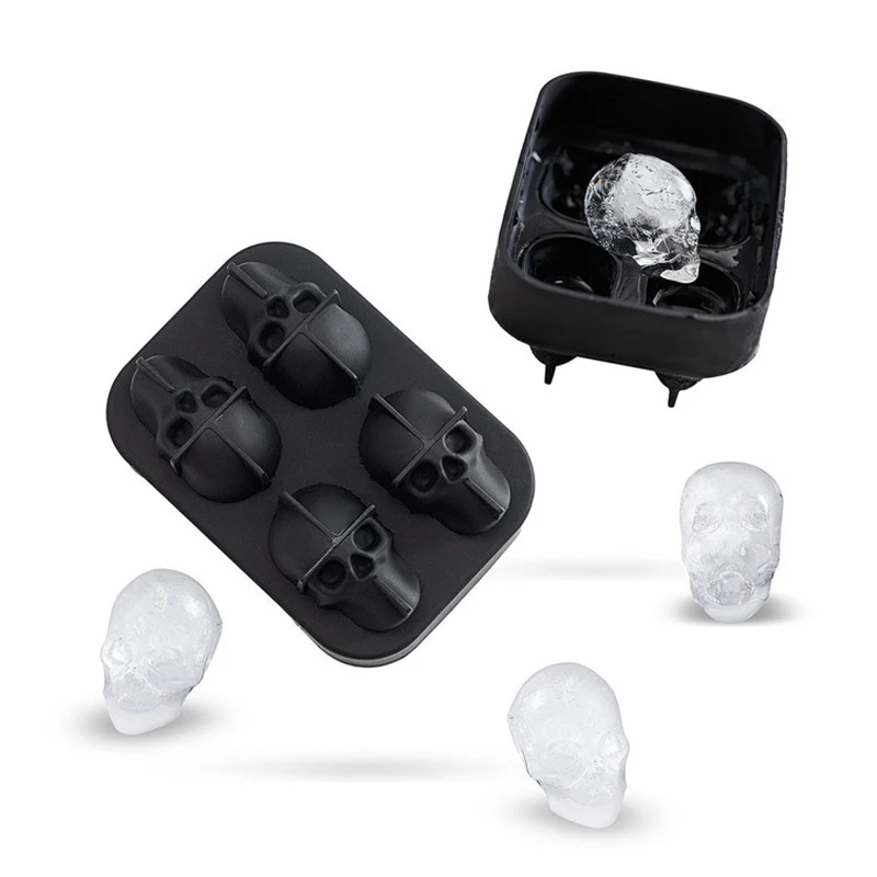 Ice Cube Maker Skull Shape Chocolate Mould Tray Cream DIY Tool Whiskey Wine Cocktail 3D Silicone Mold Kitchen tools | Дом и сад