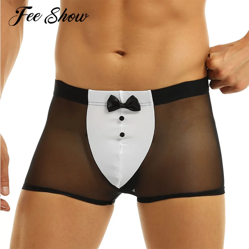 Новинка мужское сексуальное нижнее белье в виде смокинга для официанта трусики