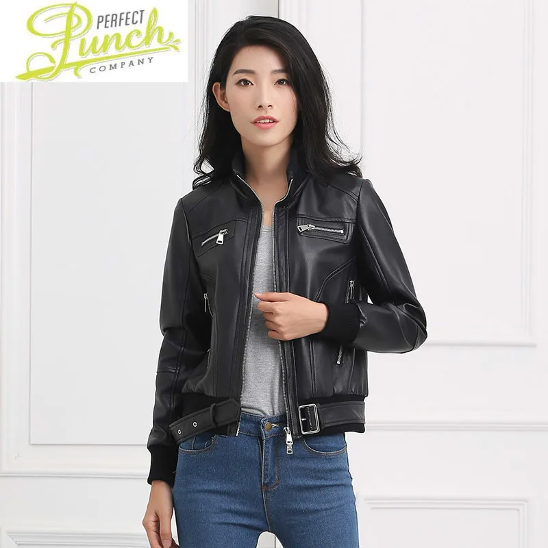 Jacket Women 2021 Genuine Real Sheepskin Leather Coat Korean Streetwear Slim Jackets Chaqueta Mujer YFN-1616 YY547