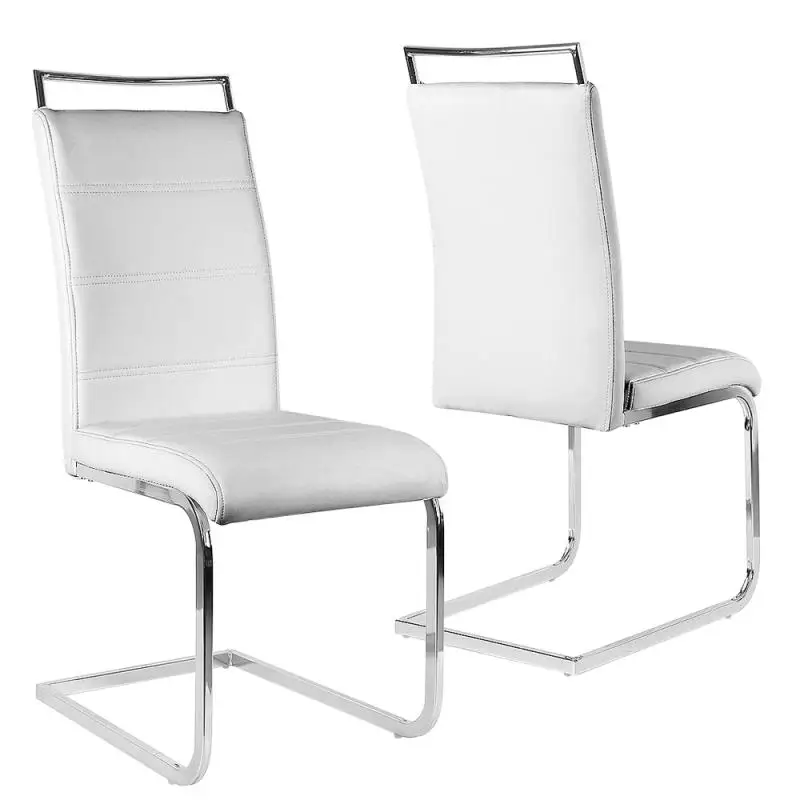 

Home Furnishing Simple Chair Pu Leather Eco-friendly Easy-to-Clean Bow-shaped Backrest Dining Chair Leisure Reading Seat HWC