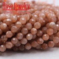 aaaaa quality natural faceted sunstone quartz peach round loose beads 4 6 8 10 12 mm pick size for jewelry making bracelet
