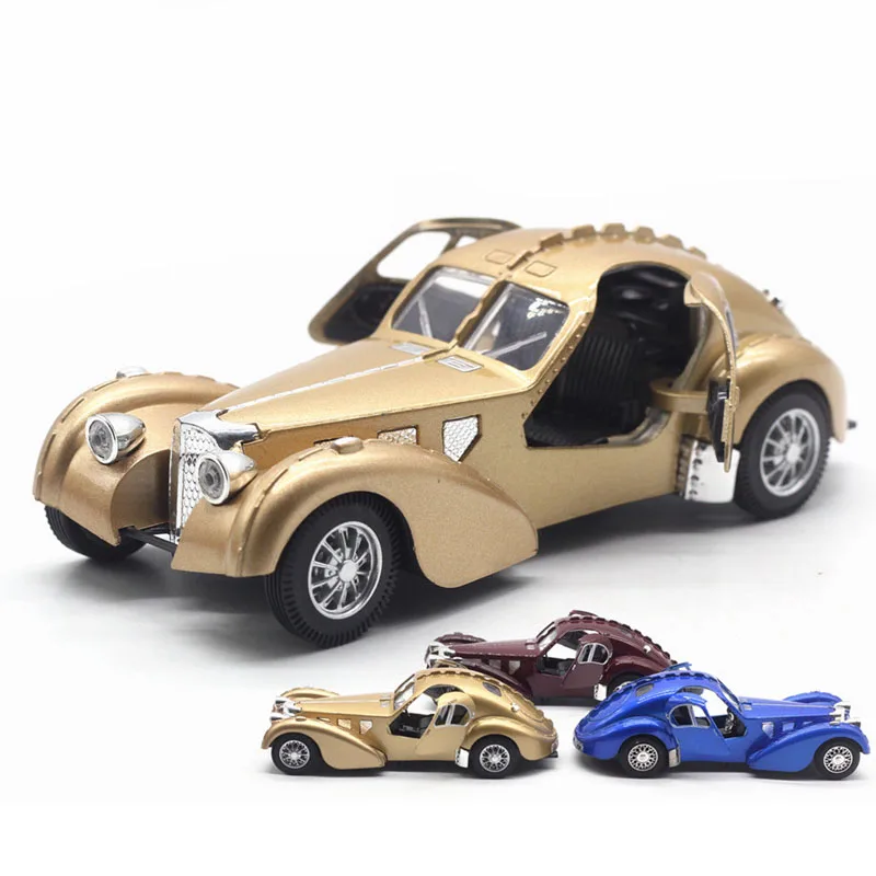 

1:28 Alloy Car Model 57SC Atlantic Simulation Classic Car Toy Sound Light Pull Back Toy Car Children Toy Car Model Display Gift