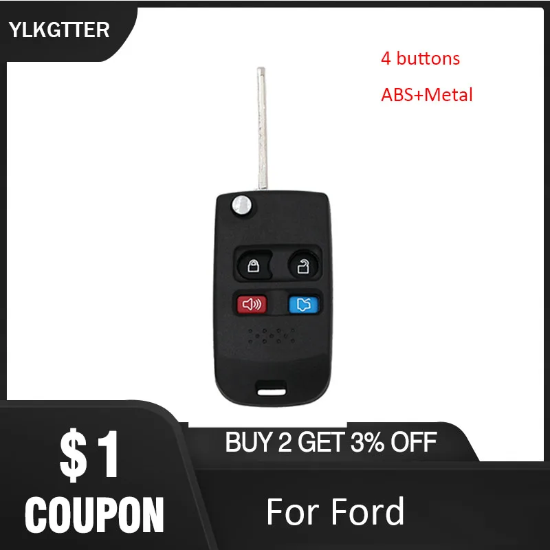 YLKGTTER 2 кнопки ABS удаленный Автомобильный ключ оболочка для Ford Escape Ranger Explorer Mercury