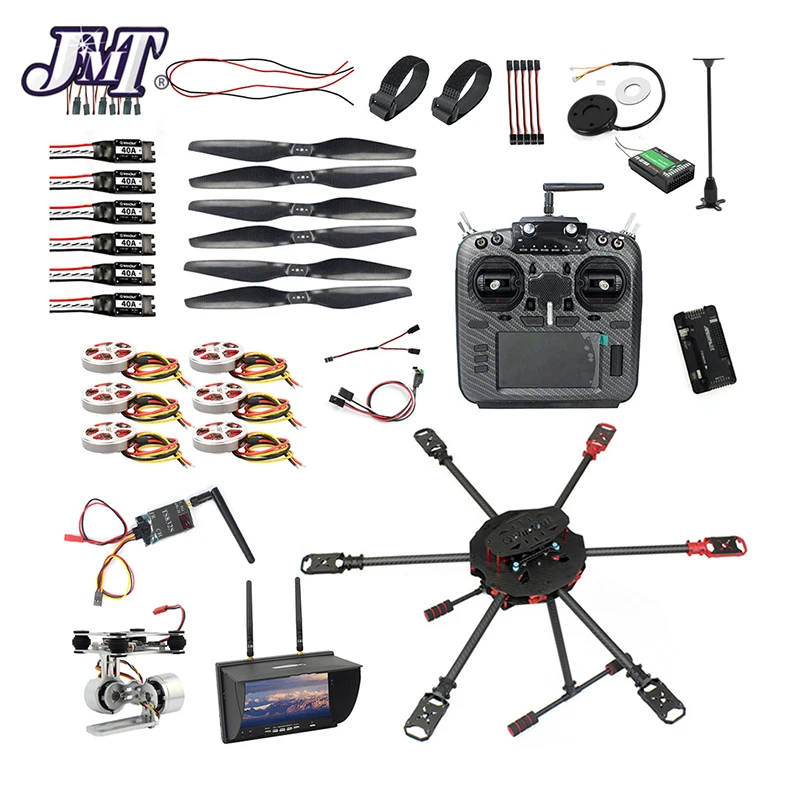 Набор для гоночного квадрокоптера DIY JMT Q705 RTF с пультом управления T18 PRO /AT9S/FS-i6/AT10 и полетным контроллером APM/PIX и регулятором скорости 40A ESC.