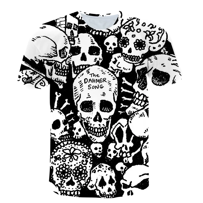 

New Fashion Summer T-Shirt for Men 3D Skull Printing Men's Casual Tshirt Streetwear Men's Tops Oversized Clothes Shirt XXS-6XL