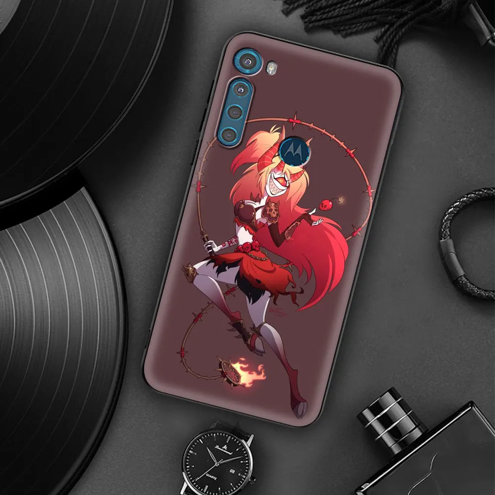 

Luxury Cover for Motorola G8 G9 G Power E6S Edge G10 G30 G9 One Fusion Plus Play 5G Silicone Case Hazbin Hotels Alastor Anime
