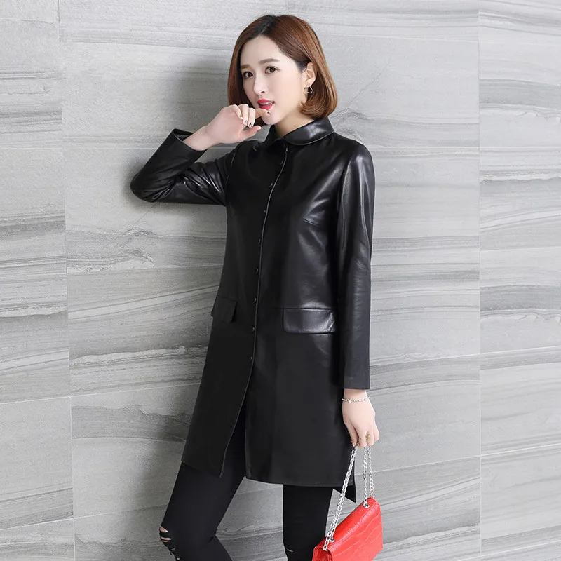 Женская куртка из овечьей кожи приталенная натуральной WXF270 s весна осень