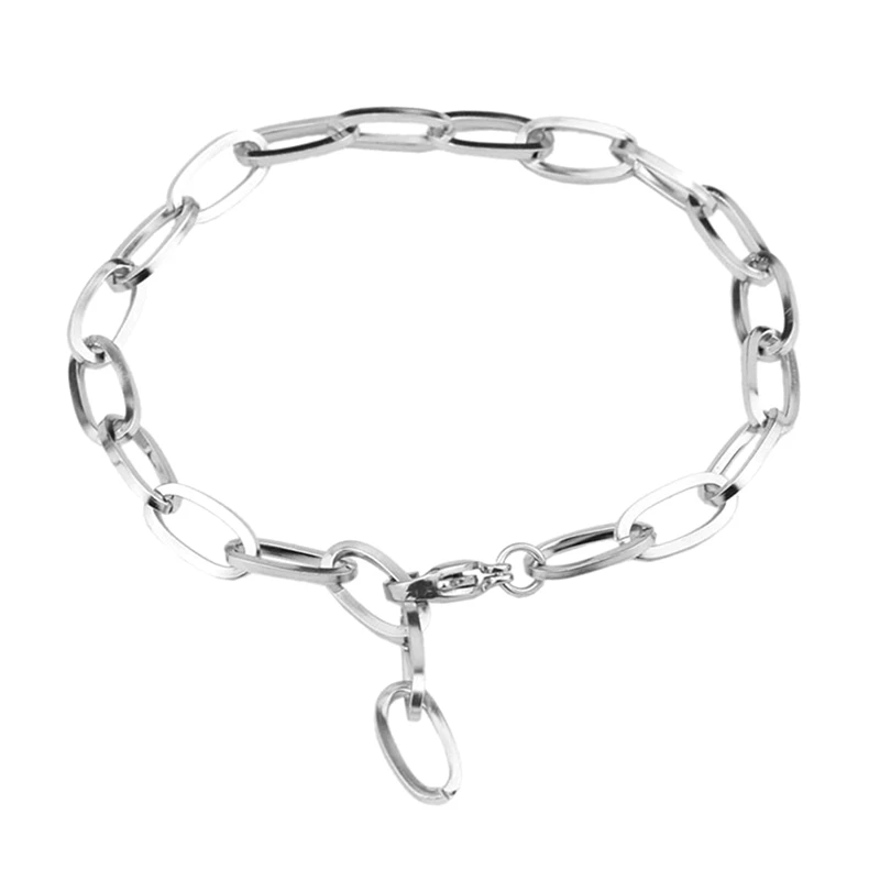 1/3/5 шт простой Панк Круг цепи браслеты для женщин и мужчин цвет серебра талисман