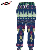 ujwi 3d print menwomen full length christmas outfit matching sweatpants top casual winter pants deer bell jogger trousers