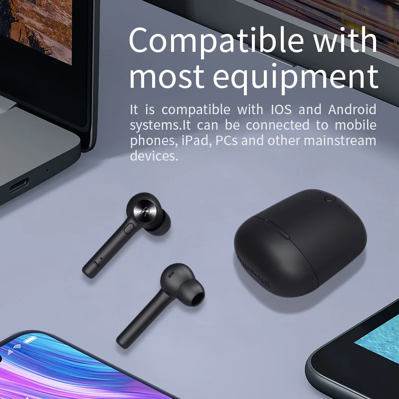 TWSEarphone H1 Wireless Bluetooth Earphone for Phone Stereo Sport Earbuds Headset With Charging Box Built-in Microphone | Электроника