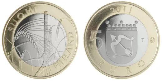 

Unc 100% Original Coins Real Euro Coin Finland 2011 Regional Series Savonia 5 Euro Bimetallic Commemorative Coin