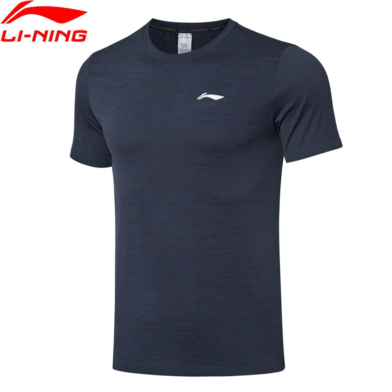 Li-Ning, мужские спортивные футболки для бега, 52.6% нейлон, 47.4% полиэстер, обычная посадка, комфортная подкладка, спортивные футболки ATSP261 MTS3101