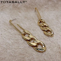 totasally 2020 trendy punk womens earrings fashion chic earrings alloy curb chain dangle earrings party earring dropship
