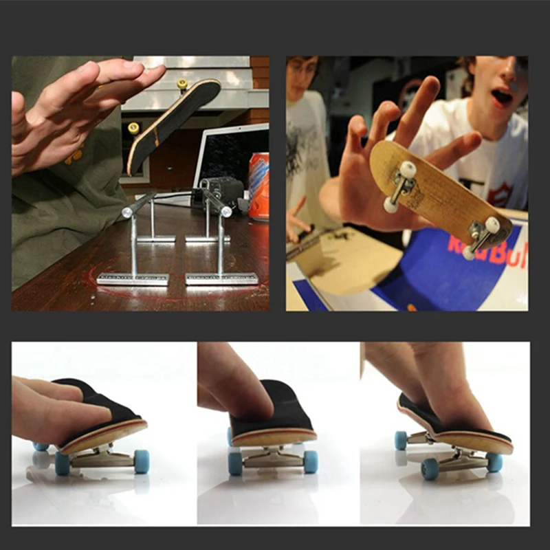 Wooden Finger Skateboards Professional Finger Skate Board Wood Basic Fingerboard With Bearings Wheel Foam Screwdriver images - 6