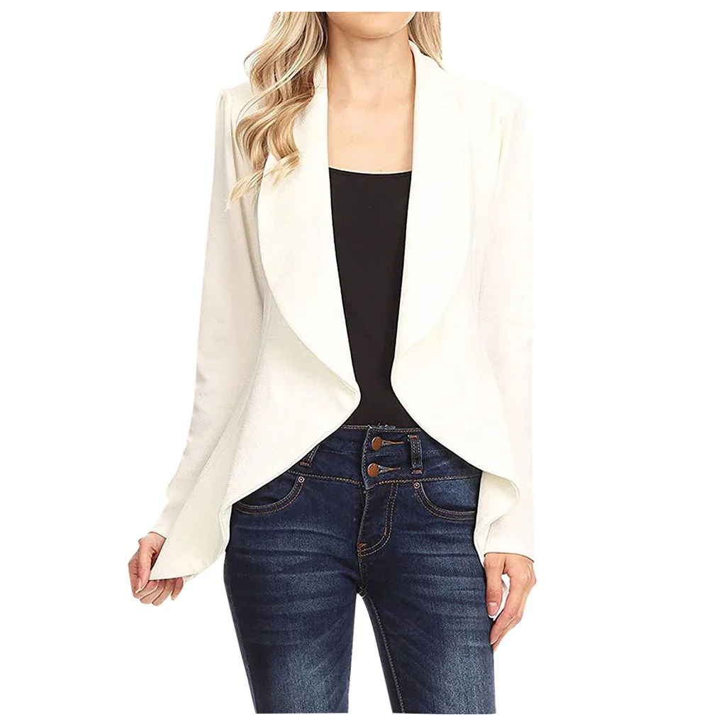 Женская накидка с отворотом длинное пальто блейзеры Женский Повседневный