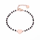 Женские браслеты-шармы, трендовые ювелирные украшения 2021, черные бусины с кристаллами, цепочка, браслет из нержавеющей стали, модные подарки