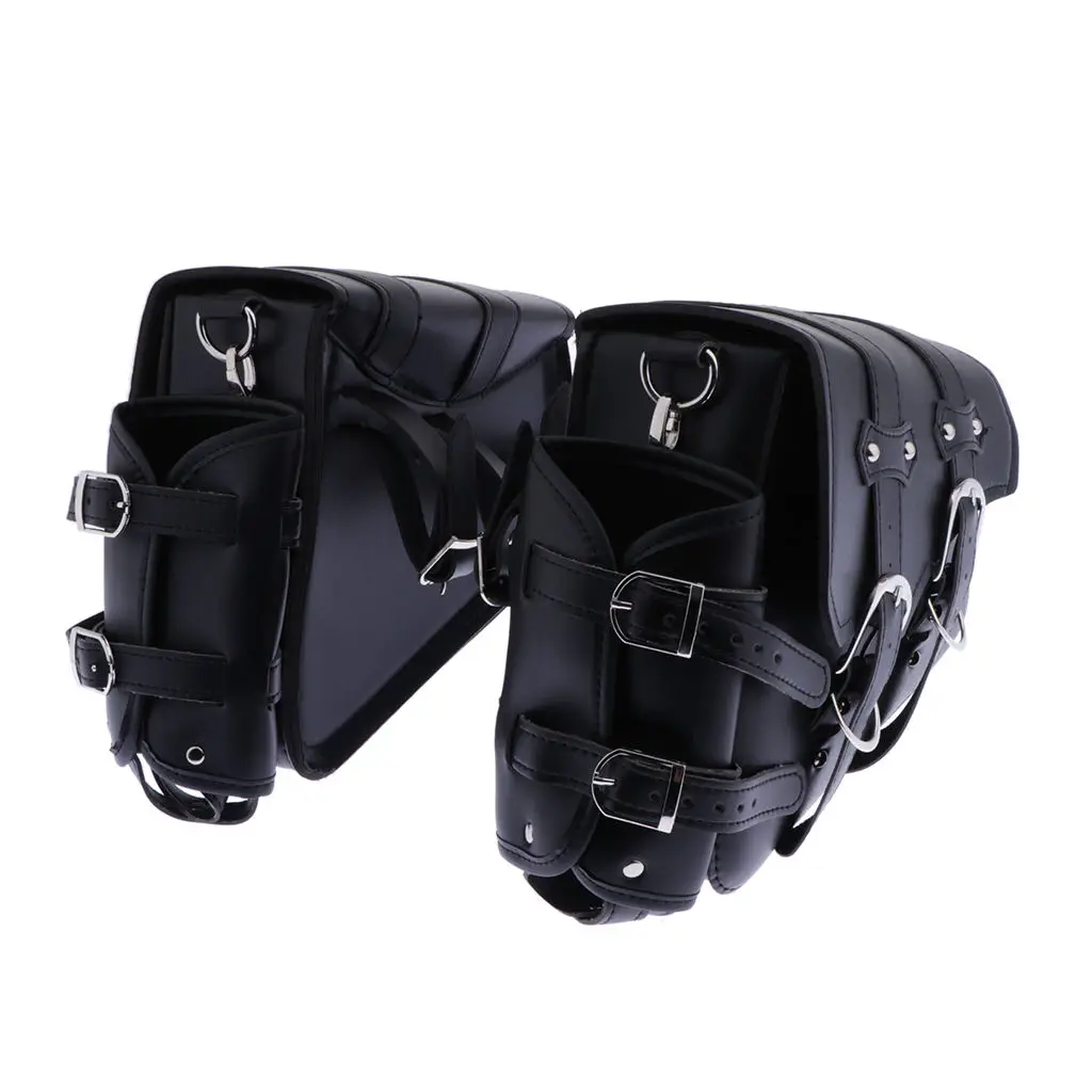 

Motorcycle L&R Saddlebag Tool Bag + Fuel Oil Bottle/Cup Holder Universal