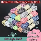 1 пара флуоресцентный кроссовки шнурки спортивные шнурки 3м Reflective с круглым сечением для кроссовок обувь кружево светлые шнурки