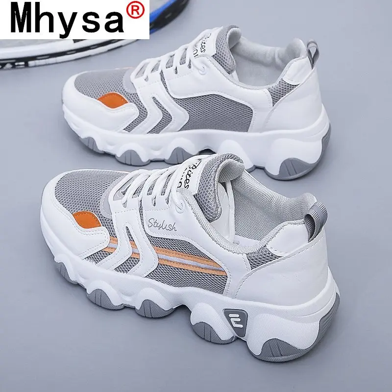 

2021 Fashion Women Shoes Spring Color Matching Platform Shoes Comfortable Sneakers Lace-up Women Casual Shoes Zapatillas Mujer
