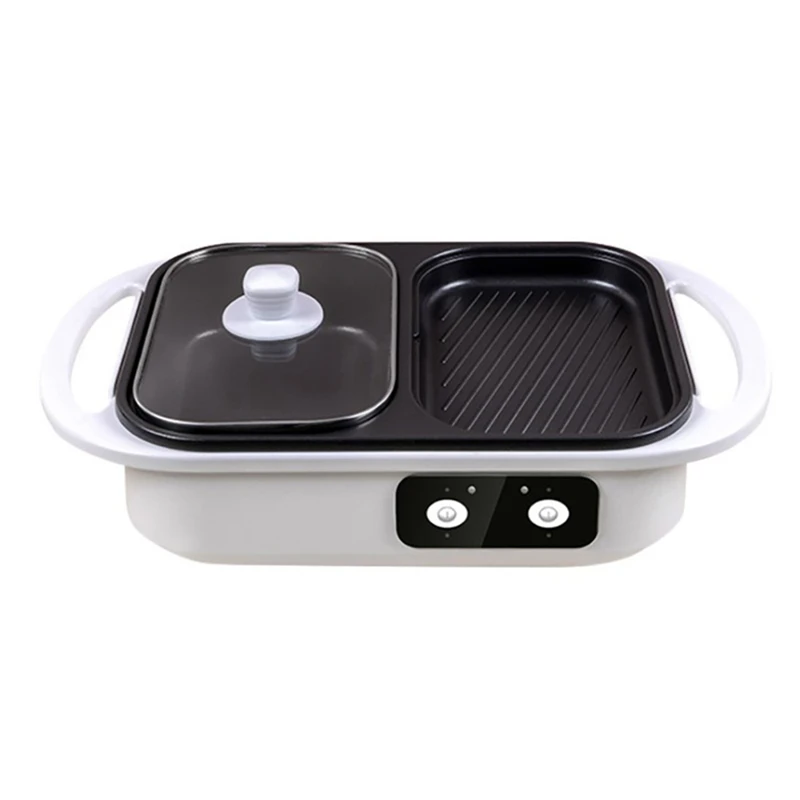 

2 IN 1 Electric Hot Pot Cooker BBQ Grill Multifunctional Electric BBQ Grill Non Stick Plate Barbecue Pan Hot Pot