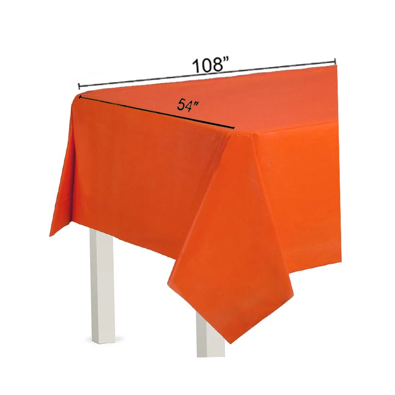 Набор одноразовых пластиковых тарелок чашек и салфеток оранжевого цвета | Дом