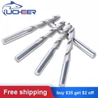 UCHEER 15 штук, Размер 6 мм 2 флейты Спираль Концевая фреза для станка с ЧПУ концевая фреза для МДФ дерево Вольфрам инструмент карбида cricut машины