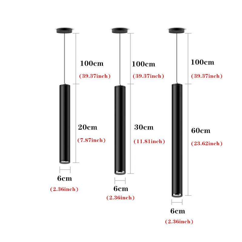 Luz LED de techo larga, lámpara de tubo de 3W/7W/12W de largo, 20CM/30CM/60CM, COB, iluminación Interior, luz empotrada decorativa