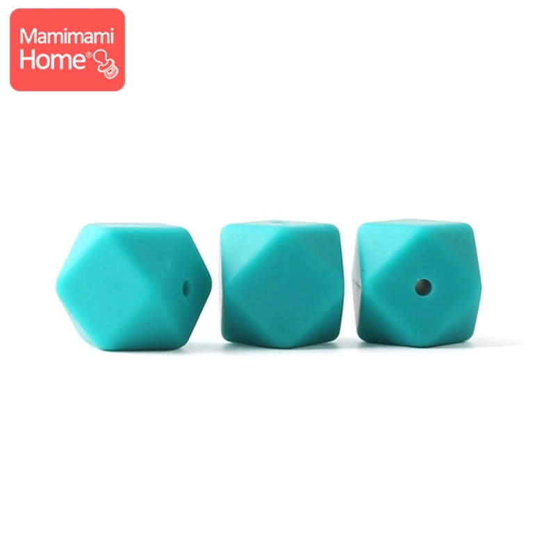 Turquoise Mamihome 5 шт. Детские Прорезыватели для кормления 17 мм силиконовая восьмиугольная бусина может жевать DIY Ювелирные изделия игрушки для коляски Аксессуары для кормления Детские трофеи - Цвет: Turquoise