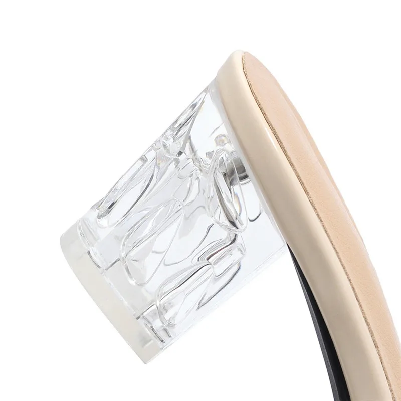 Мюли женские на квадратном каблуке туфли-лодочки открытый носок ремешок пятке