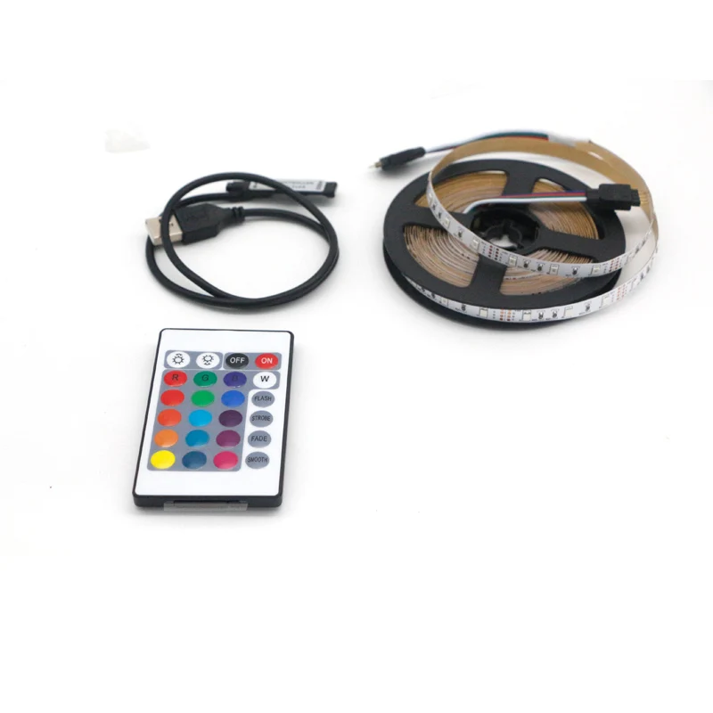 Smd 5v USB 2835 rgb водонепроницаемая светодиодная лента 24key ip30 ip65 контроллер фоновый