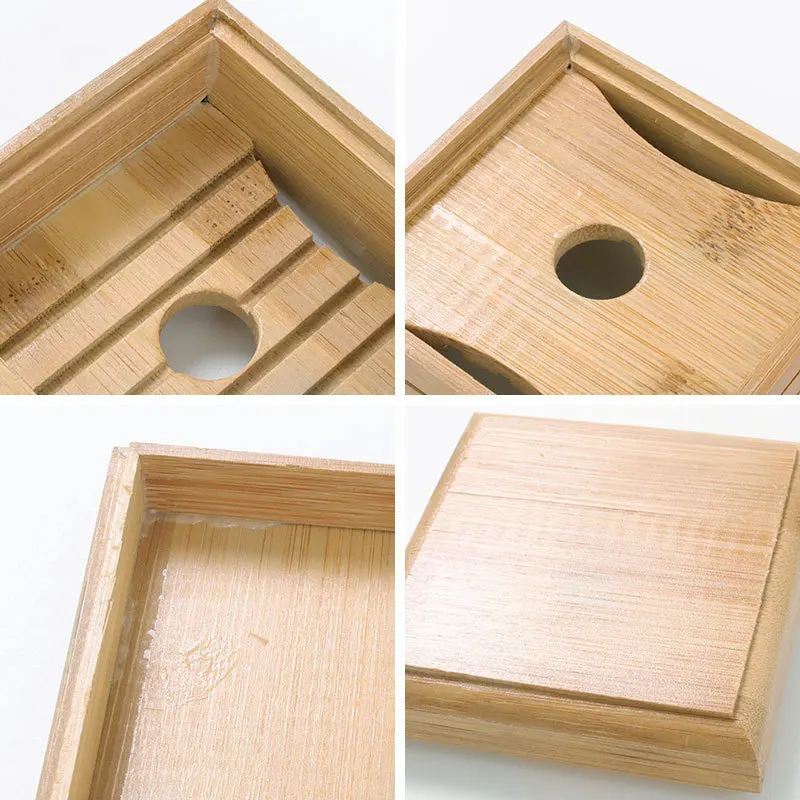 

Wooden Soap Dishes Bamboo Holder Soap Rack Plate Box High Quality Bamboo Container Portable for Home Bathroom