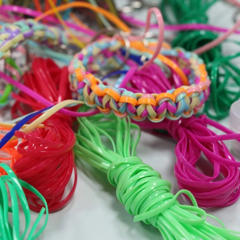 

20 Bright Colors Plastic Lacing Cord DIY Bracelet Thread Jewelry Making Supplies School Art Classes for Adults Children
