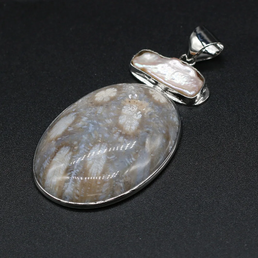

New Style Natural Stone Pendant Egg-Shaped Shell Charms For Jewelry Making DIY Necklace Bracelet Earrings Accessory
