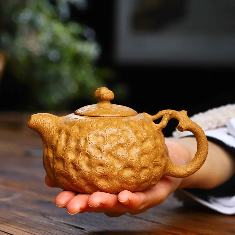 

Yixing purple clay teapot master pure manual downhill mud Ganoderma lucidum spring teapot kungfu tea making utensils
