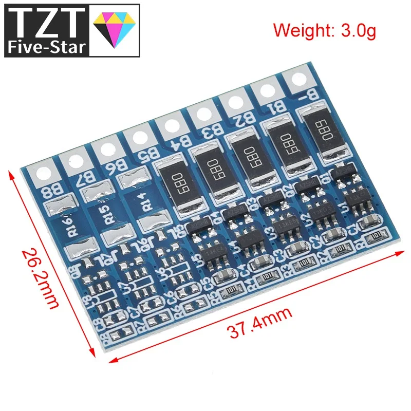 TZT 5S 4 2 v li-ion балансировочная плата 18650 21V для полной зарядки аккумулятора |