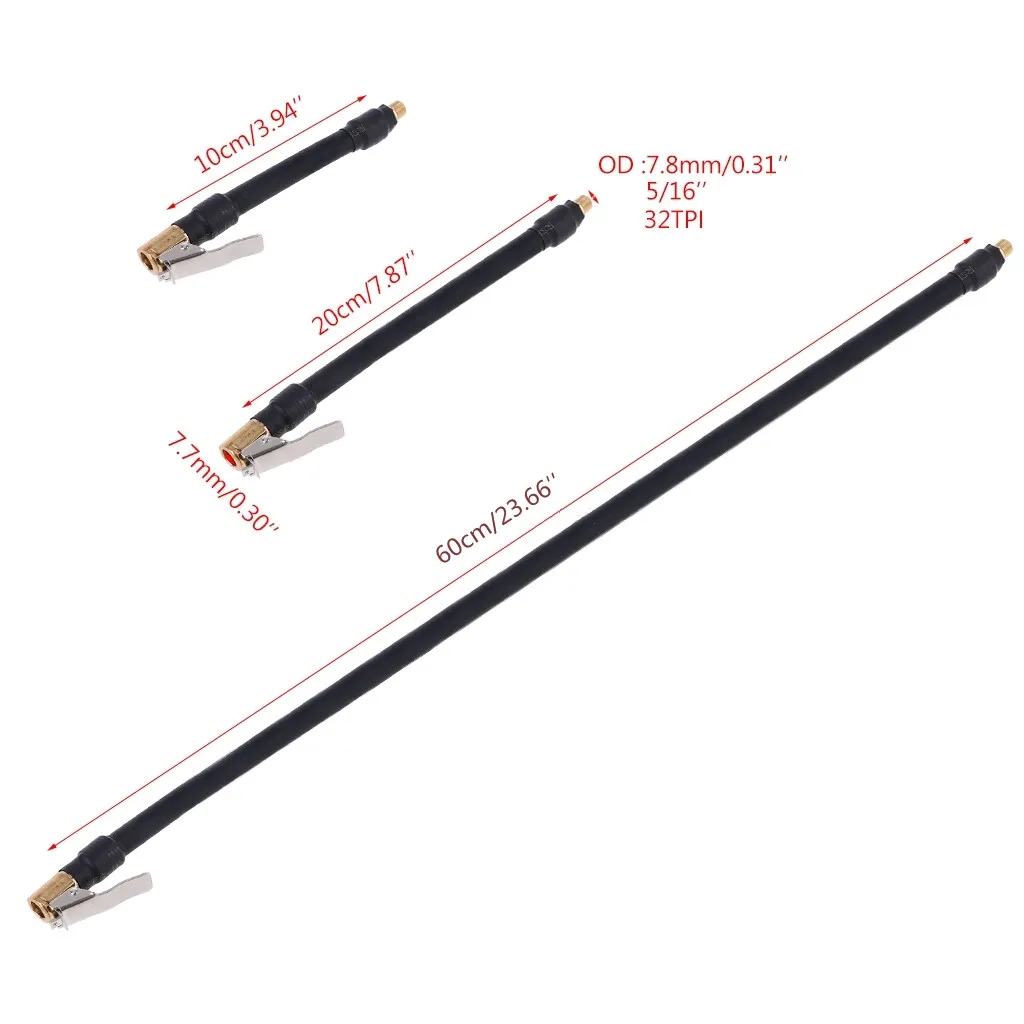 

Air Rubber Hose Flexible Tire Valve Extension Tube Adapter Air Compressor Tire Inflator Pump for Car Motorcycle Bike Silicone