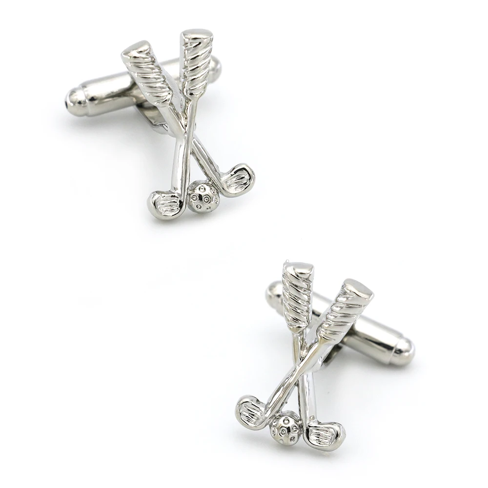 Sport Design Golf Club Cufflinks Non-fading Silver Color Cuff Links Wholesale&ampretail Quality Brass Material | Украшения и