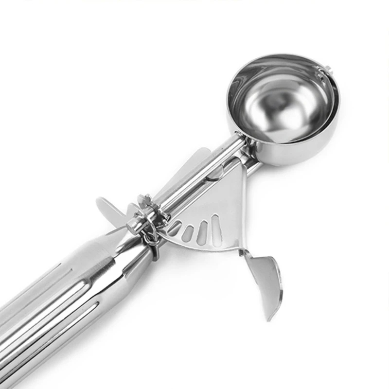 

Нержавеющая сталь ложка для мороженого с триггером фруктовый торт миксер для теста печенье ложка-шарик Кухня гаджеты