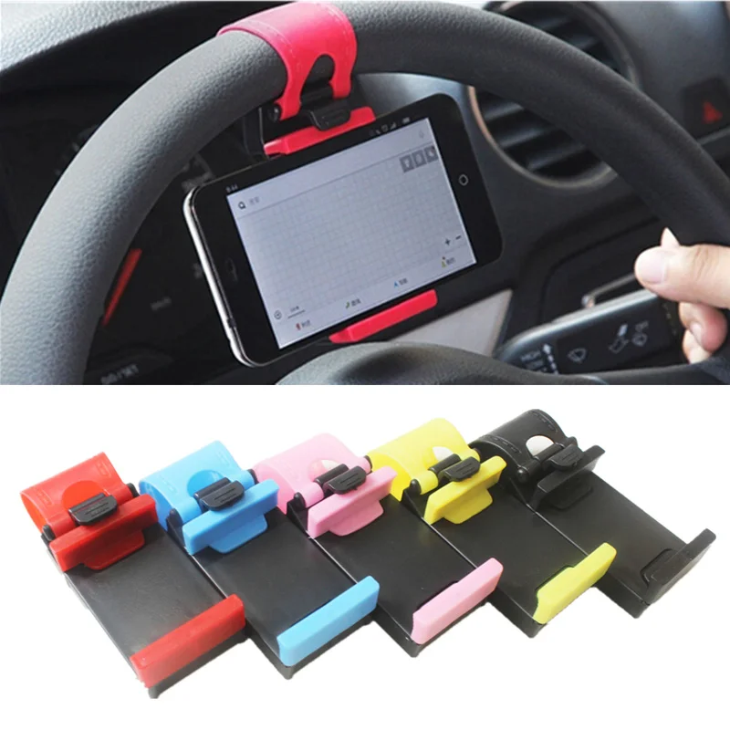 

1PCs Car Phone Holder Car Steering Wheel Clip Mount Holder Stand for Mobile Phone GPS Bracket Car Styling Phone Clipper Holders
