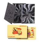 24K золотые черные игральные карты покер игра колода Золотая фольга покер набор пластиковые волшебные карты водостойкие карты и защитный чехол держатель