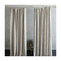 natural linen curtains solid color vintage style curtain semi blackout window treatment cortinas for living room bedroom