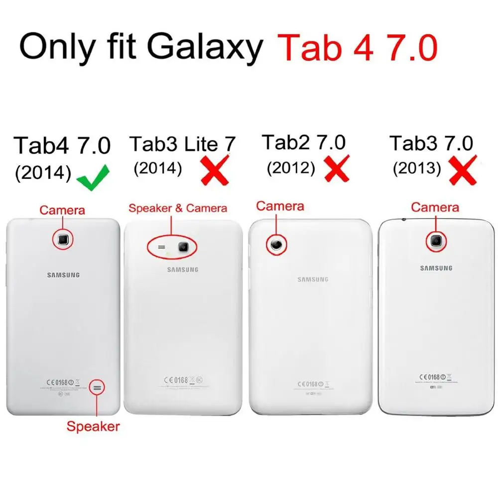360 Вращающийся чехол для samsung Galaxy Tab 4 7 0 T230 T231 T235 Флип смарт-подставка из