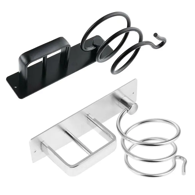 

Aluminum Wall Mounted Hair Dryer Rack Storage Organizer Hair Straightener Holder