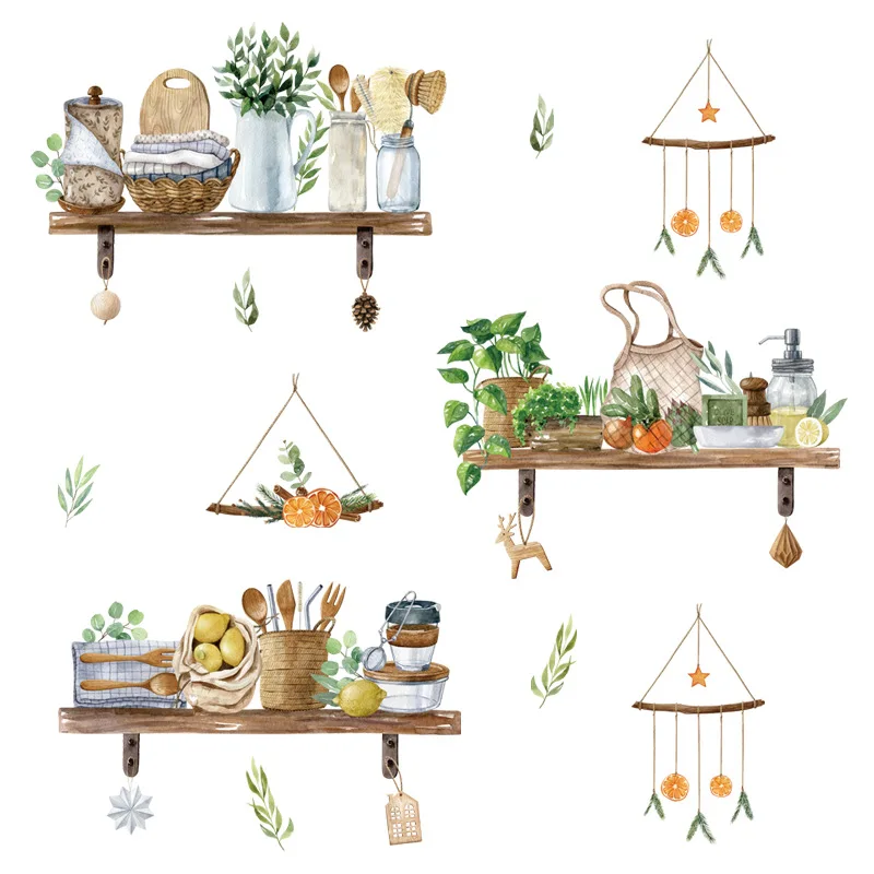 

Potted Plant Dormitory Beautification Wall Sticker Bedroom Background Wall Decoration Floral Pendant Decoration Sticker