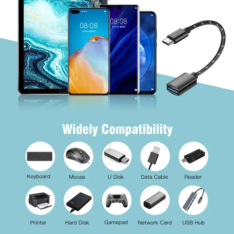 FONKEN Type C Otg USB 3 адаптер 15 см мобильный телефон OTG кабель для Xiaomi Huawei Type-c конвертеры